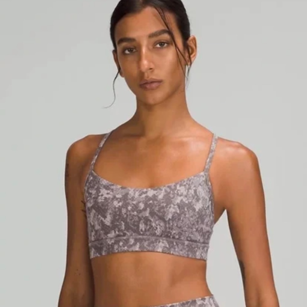 Lululemon Flow Y Nulu Bra in Hideaway Camo Lunar Rock Multi